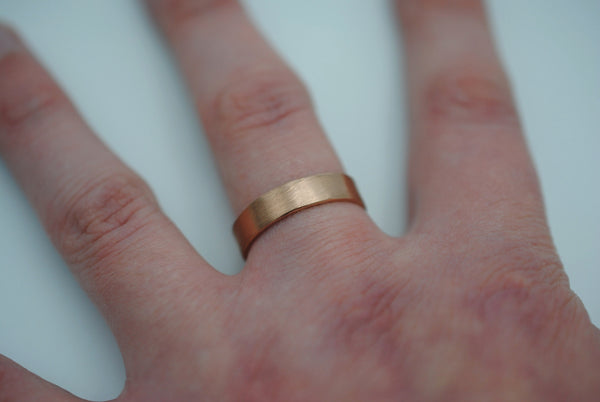 Brushed Rose Gold Band Ring