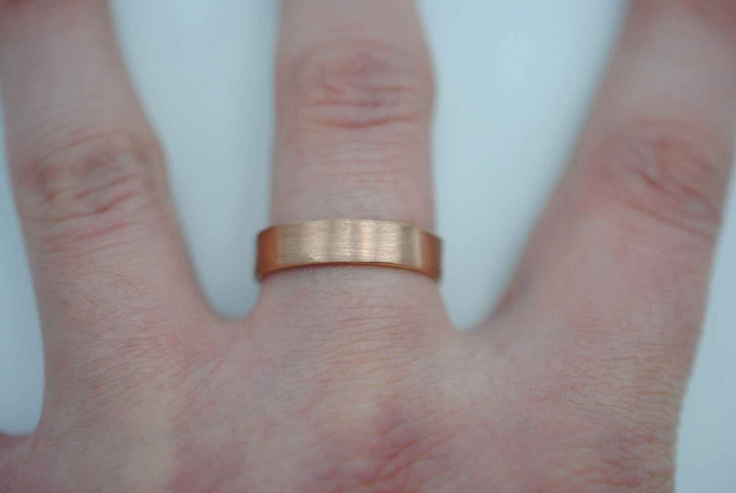 Ring Band: Brushed Texture, Rose Gold Finish, 5mm wide