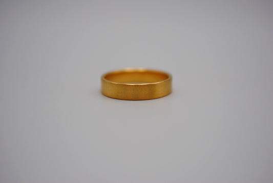 Ring Band: Brushed Texture, Yellow Gold Finish, 5mm Wide