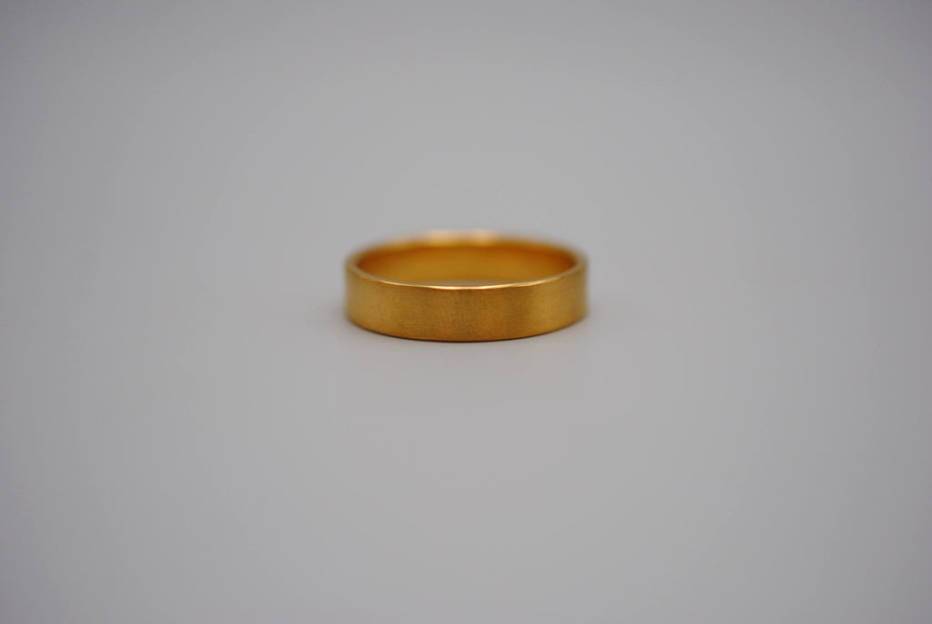 Brushed Yellow Gold Band Ring