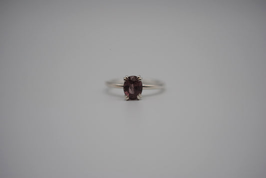 Malaia Garnet Ring: Oval, Silver, High Polished