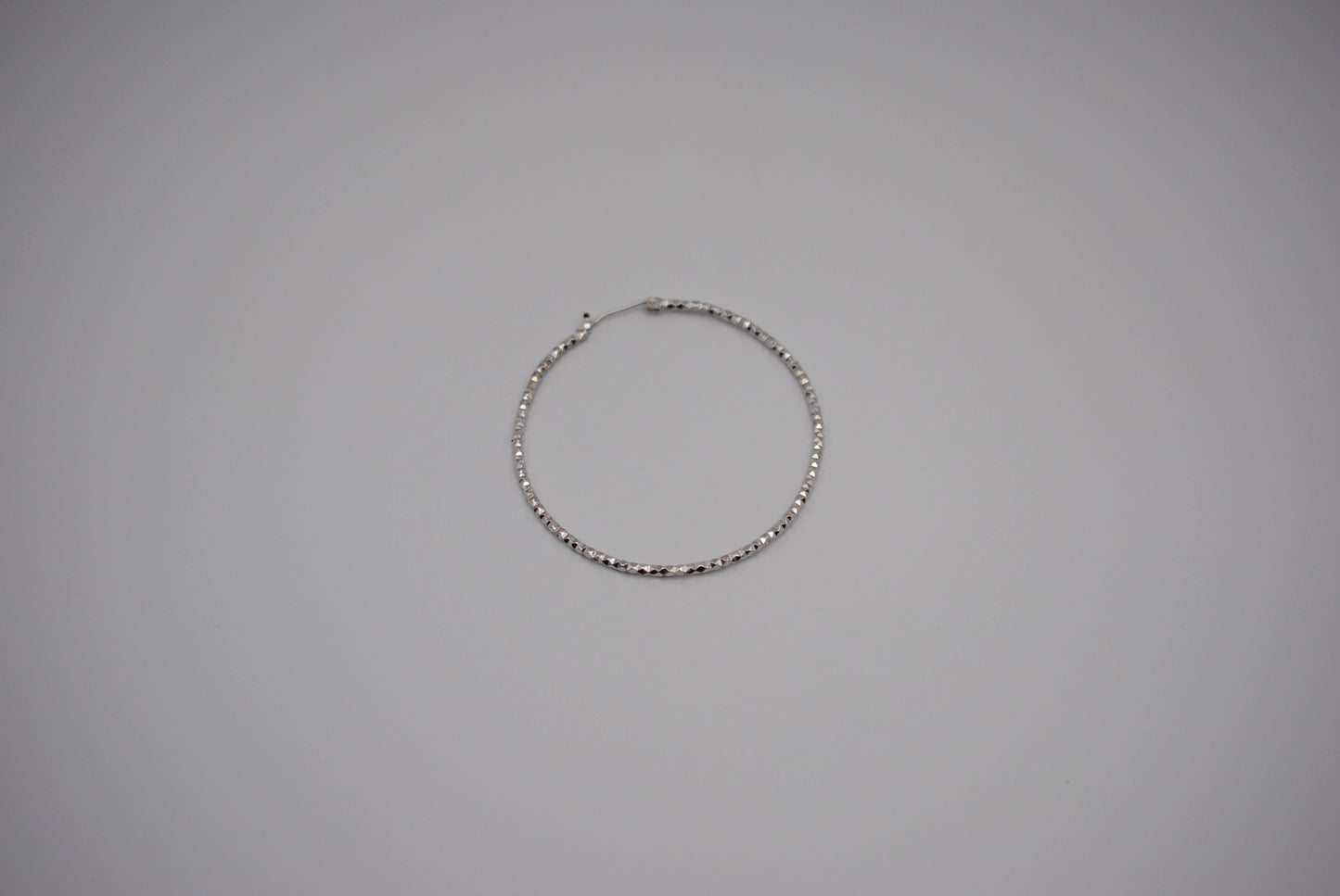 Hoop Earrings: Sparkle Texture, Rhodium Finish, Large