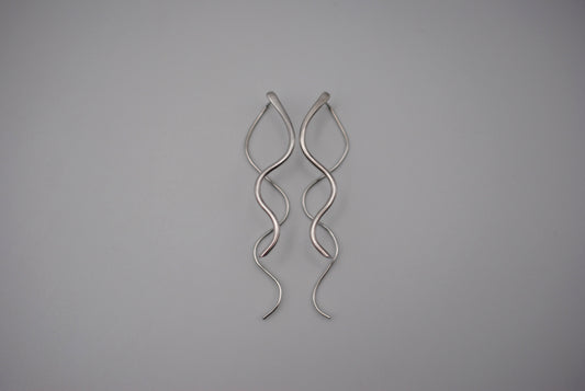 Infinity Rhodium Roots Dangle Earrings