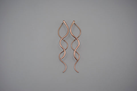 Infinity Rose Gold Roots Dangle Earrings