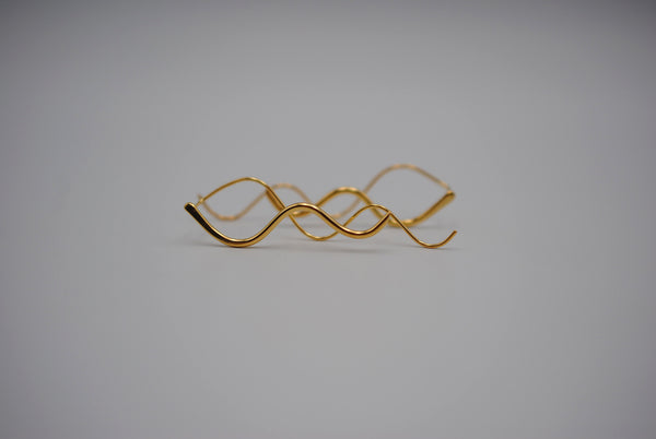 Infinity Yellow Gold Roots Dangle Earrings