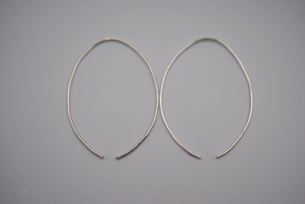 Large Silver Open Hoop Earrings