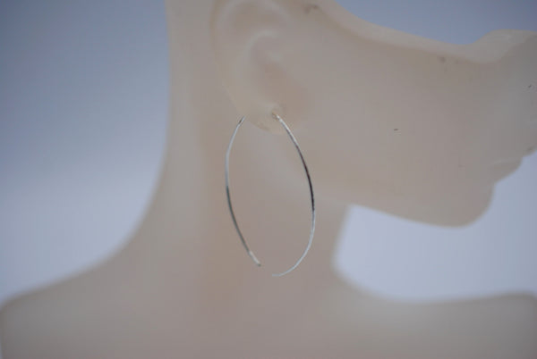 Large Silver Open Hoop Earrings