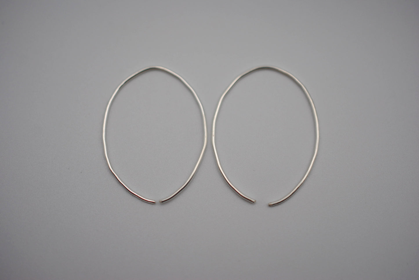 Medium Silver Open Hoop Earrings