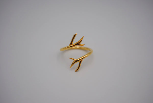 Outward Branch Yellow Gold Roots Ring