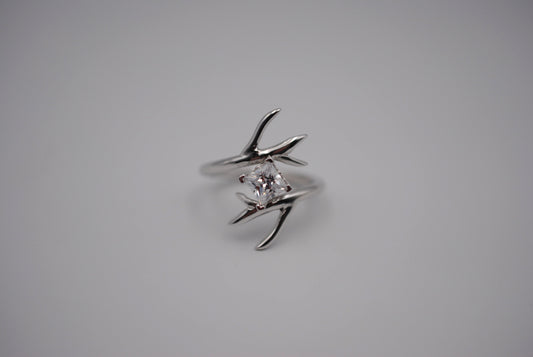 Outward Branch with Princess Cut Cubic Zirconia