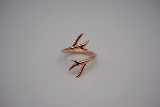 Outward Branch Rose Gold Roots Ring