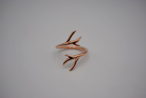 Outward Branch Rose Gold Roots Ring
