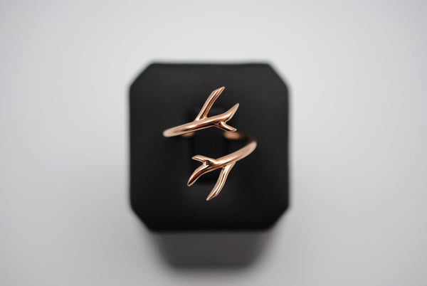 Outward Branch Rose Gold Roots Ring