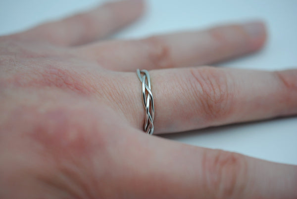 Rhodium Braid Ring