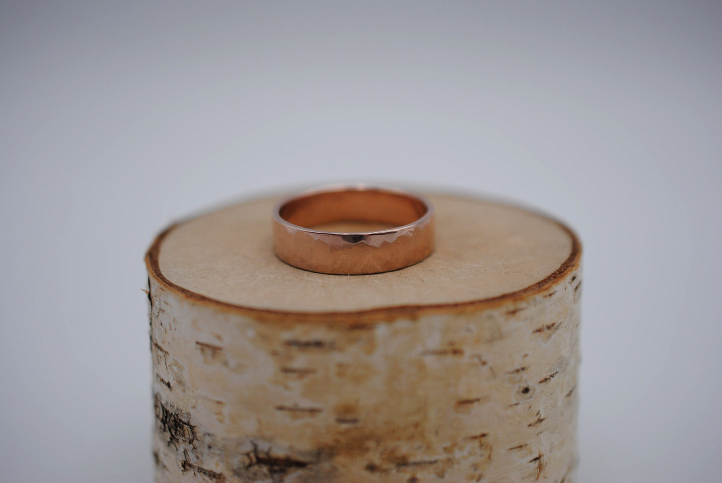 Ring Band: Rose Gold, Rock Texture, 6mm Width