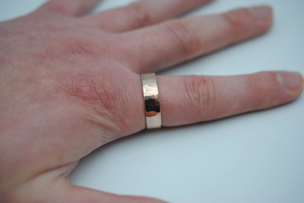 Ring Band: Rose Gold, Rock Texture, 6mm Width