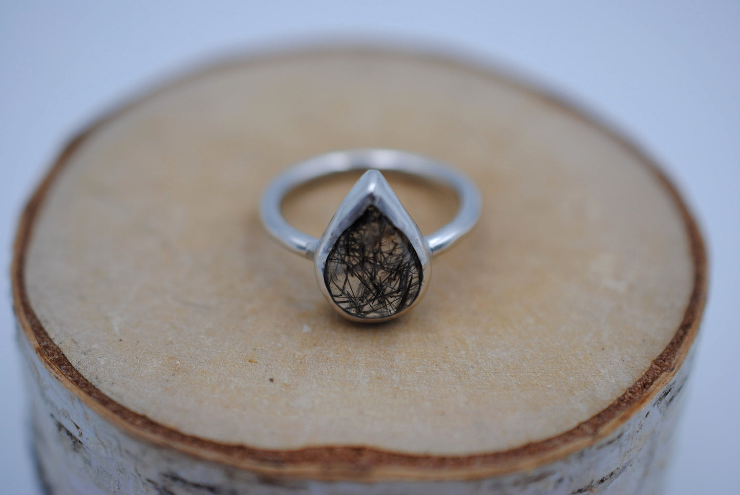 Rutilated Quartz Bezel Set Ring