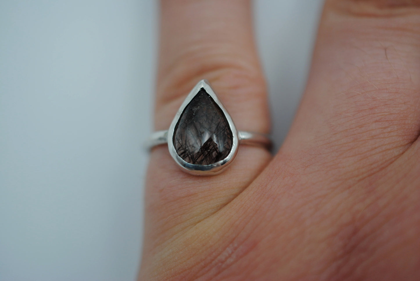 Rutilated Quartz Bezel Set Ring