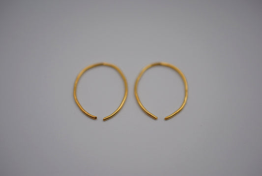 Small Yellow Gold Open Hoop Earrings