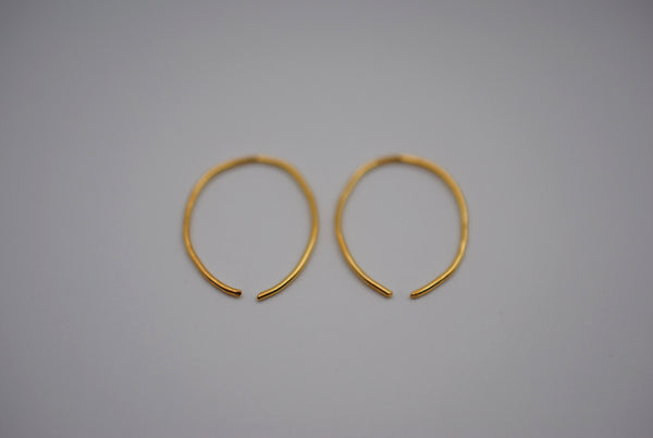 Small Yellow Gold Open Hoop Earrings