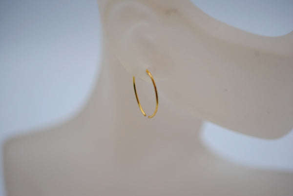 Small Yellow Gold Open Hoop Earrings