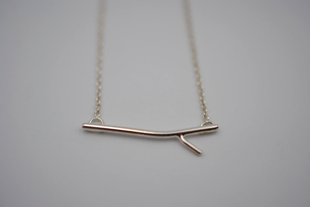 Sprout Rhodium Roots Necklace