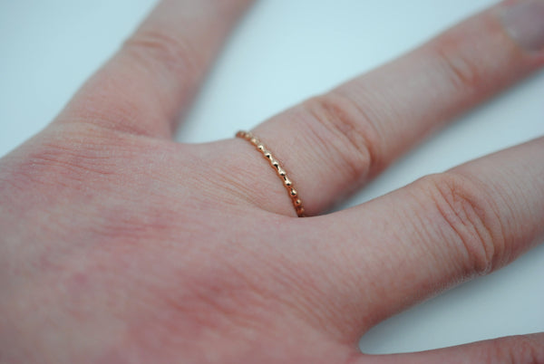 Stacking Ring: Bubble Texture, Rose Gold Finish, Thin Width