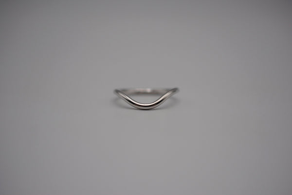 Stacker Ring: Curved Band, Rhodium Finish