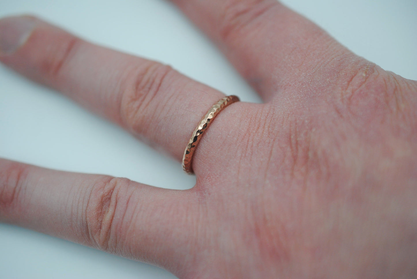 Stacking Ring: Sparkle Texture, Rose Gold Finish, Thick Width