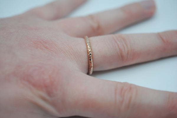 Stacking Ring: Sparkle Texture, Rose Gold Finish, Thick Width