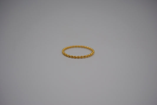 Stacking Ring: Bubble Texture, Yellow Gold Finish, Thin Width