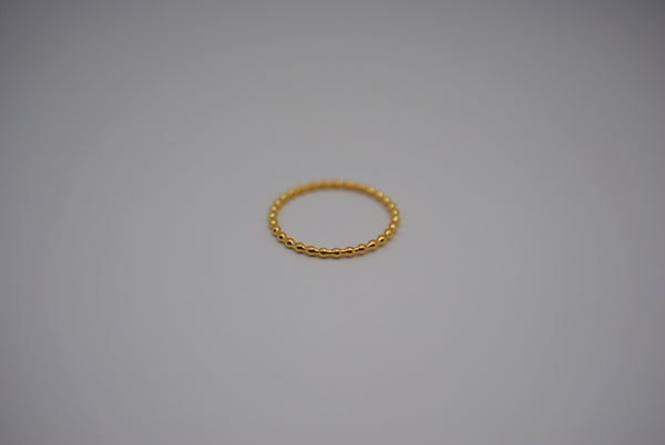 Stacking Ring: Bubble Texture, Yellow Gold Finish, Thin Width