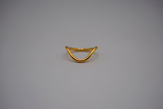 Stacker Ring: Curved Band, Yellow Gold Fill