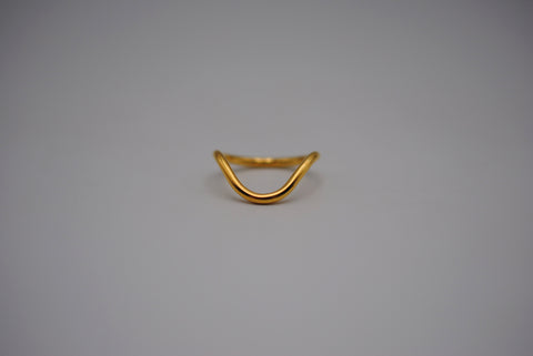 Stacker Ring: Curved Chevron, with Yellow Gold Fill
