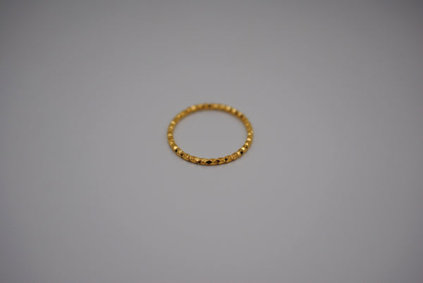 Stacking Ring: Sparkle Texture, Yellow Gold Finish, Medium Width