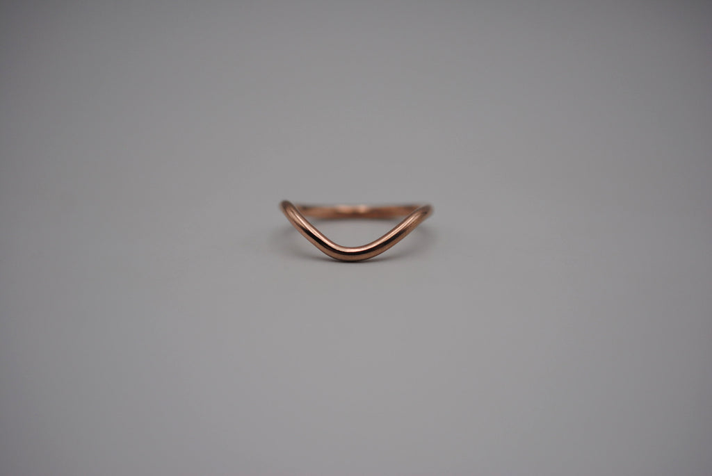 Stacker Ring: Curved Band, Rose Gold Fill