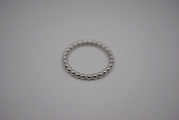 Thick Rhodium Bubble Stacker Ring