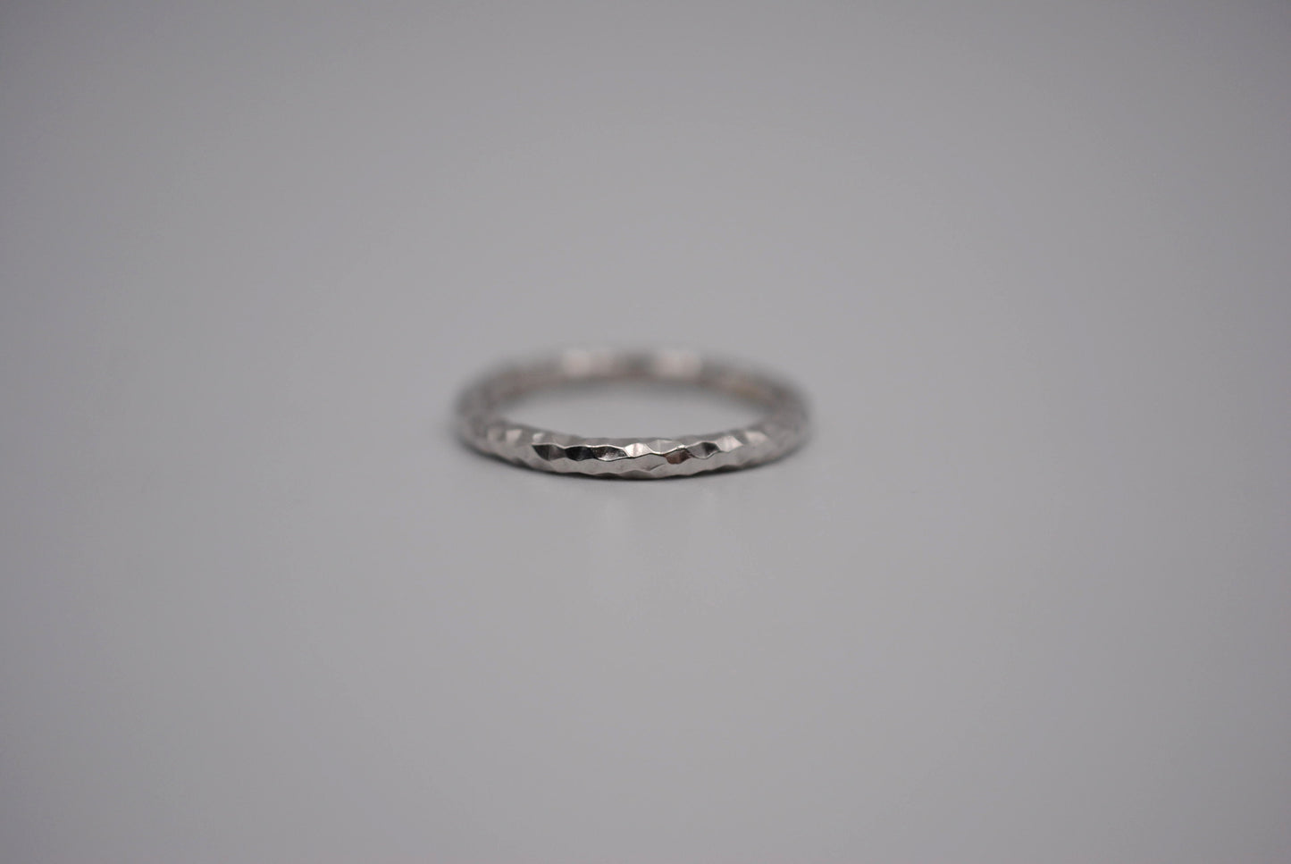 Thick Rhodium Sparkle Stacker Ring