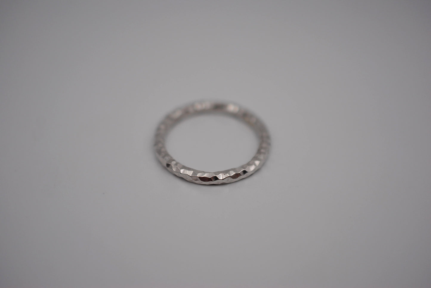 Thick Rhodium Sparkle Stacker Ring