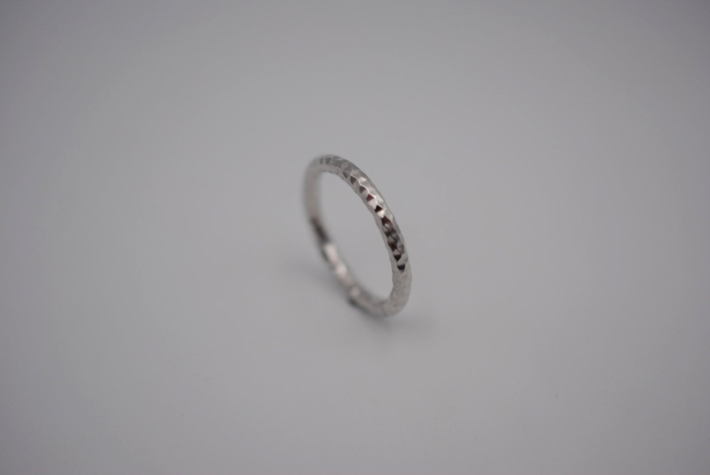 Thick Rhodium Sparkle Stacker Ring