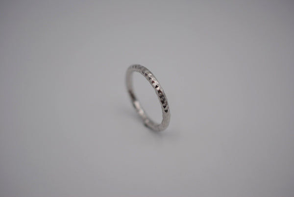 Thick Rhodium Sparkle Stacker Ring