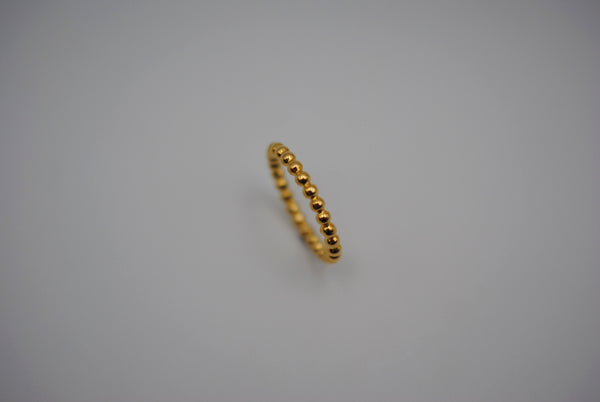Thick Yellow Gold Bubble Stacker Ring