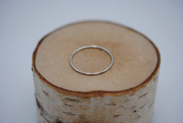 Thin Rhodium Stacker Ring