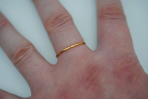 Thin Yellow Gold Stacker Ring