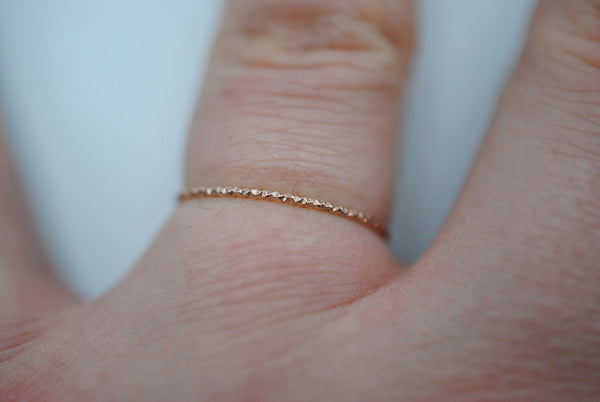 Thin Rose Gold Sparkle Stacker Ring