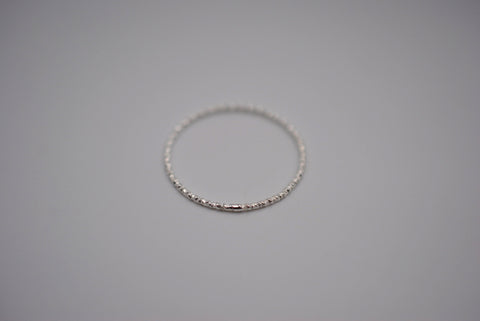 Thin Rhodium Sparkle Stacker Ring