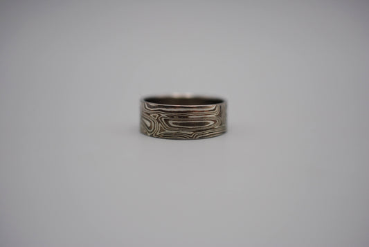 Mokume Gane: Silver, Copper, and Shibuichi Medium Ring