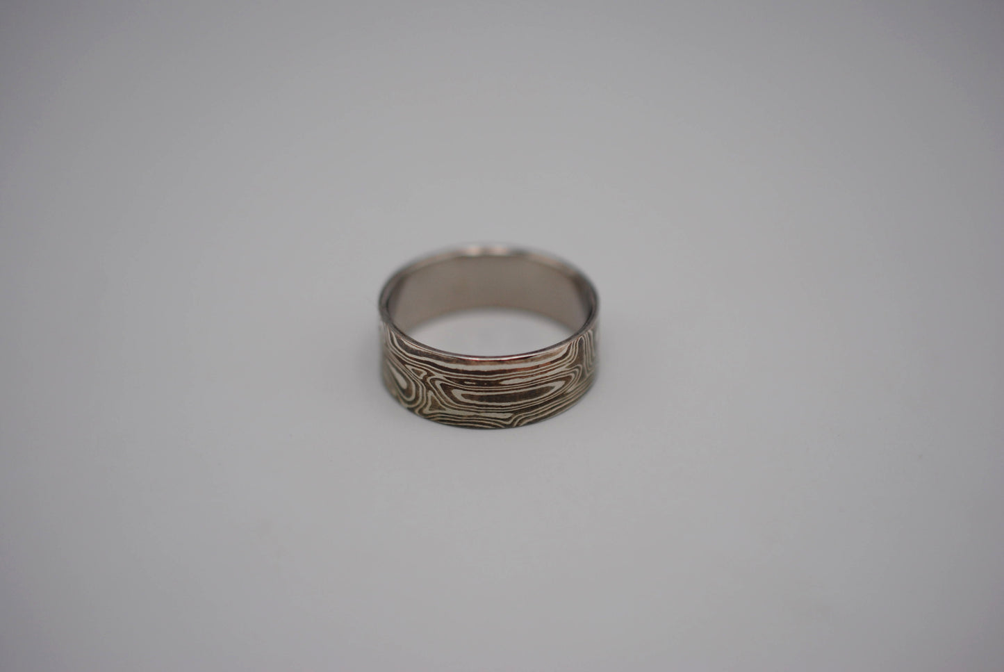 Mokume Gane: Silver, Copper, and Shibuichi Medium Ring