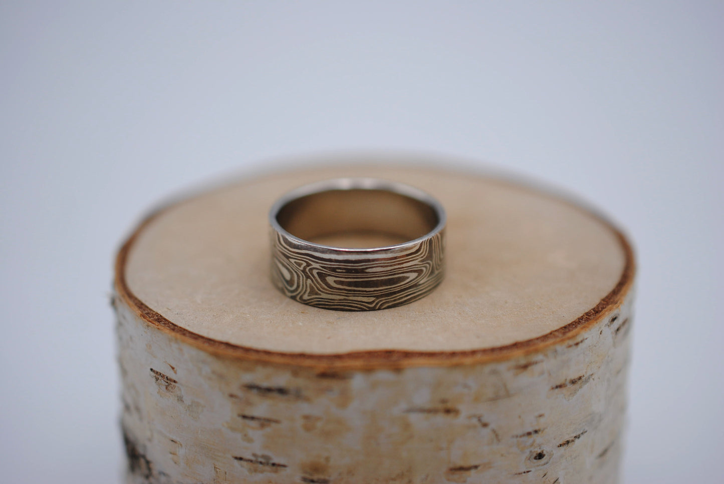 Mokume Gane: Silver, Copper, and Shibuichi Medium Ring