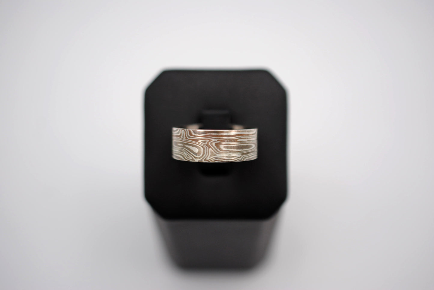 Mokume Gane: Silver, Copper, and Shibuichi Medium Ring